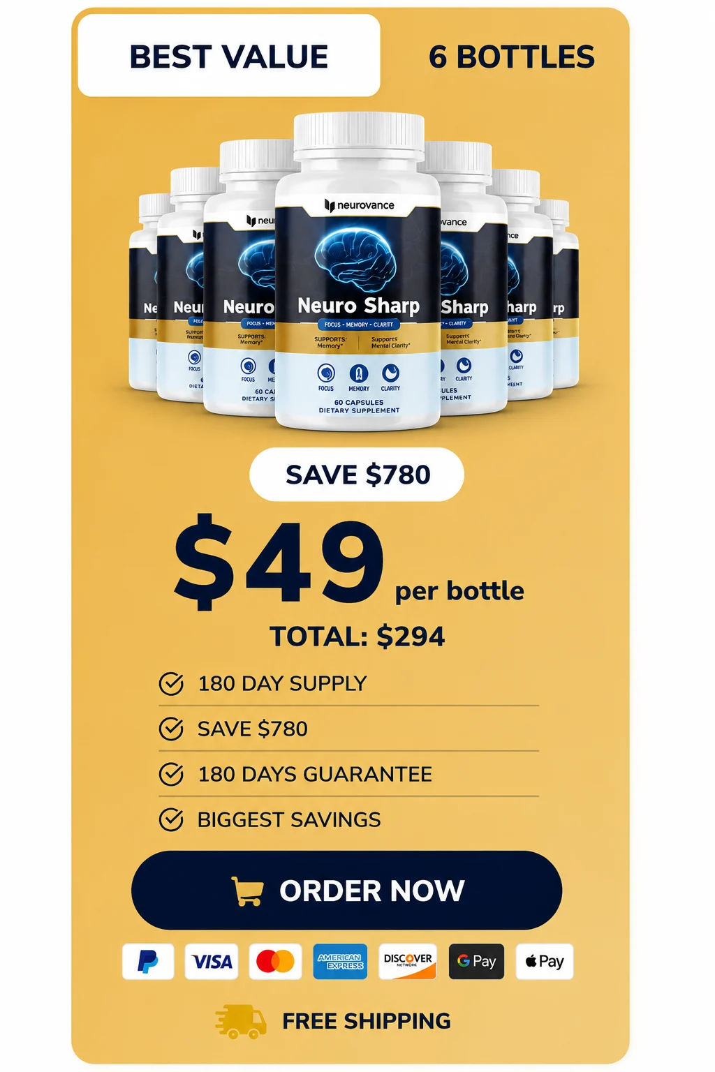 NeuroSharp 6 Bottle Price